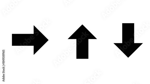 Set of black arrows pointing in different directions on a white background