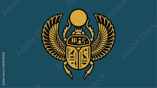 Ancient Egyptian Scarab Beetle Symbol of Khepri.