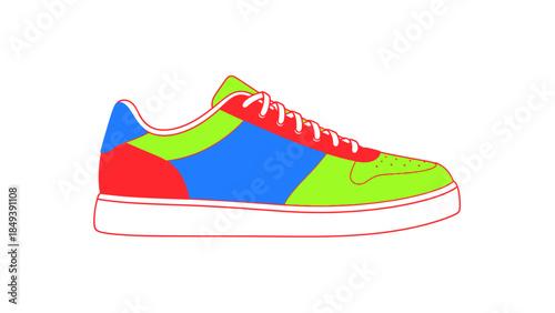 Vibrant and Stylish Athletic Footwear A Colorful Sneaker Design for Casual and Sporty Lifestyles