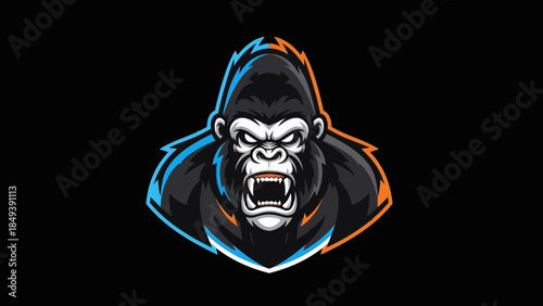 Fierce Gorilla Mascot Logo Design - Aggressive Ape Head Graphic