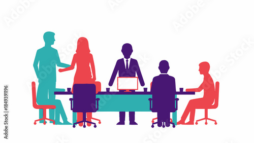 Team Meeting and Discussion Around a Conference Table