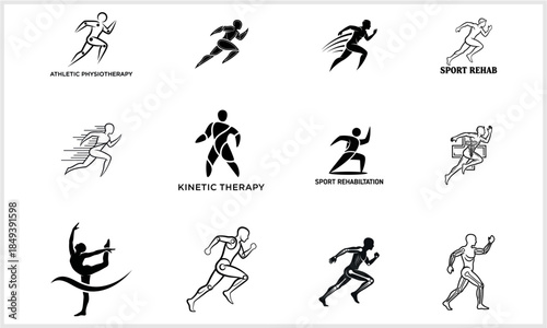 Running Man Icons Sports Fitness Health Therapy  Movement logotypeiconsportslogodesign.