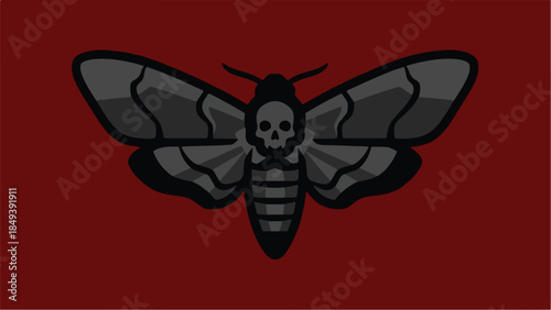 Deathshead hawkmoth with skull pattern on its back.