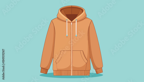 A cozy and stylish orange hooded sweatshirt with a front pocket and adjustable drawstring, perfect for casual wear