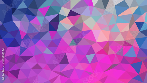 This seamless geometric vector wallpaper features a colorful abstract triangle pattern with purple and pink mosaic shapes, creating a stylish light-textured backdrop for artistic banner decoration