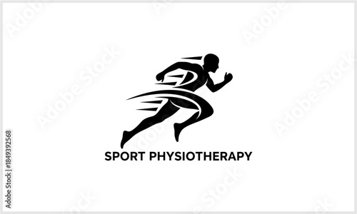 Running Man Silhouette Logo - Sport Physiotherapy Fitness Health logotypeiconsportslogodesign.