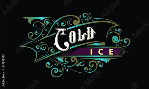 COLD ICE lettering custom style design