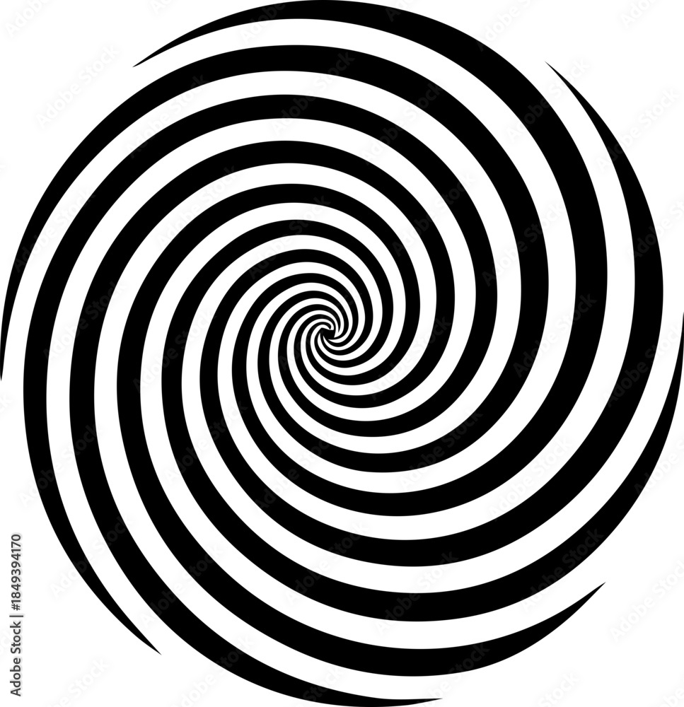 Naklejka premium Abstract Black and White Spiral Swirl Design