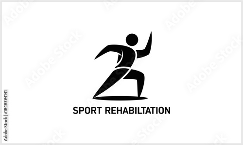 Running Silhouette Icon for Sport Rehabilitation and Fitness logotypeiconsportslogodesign.