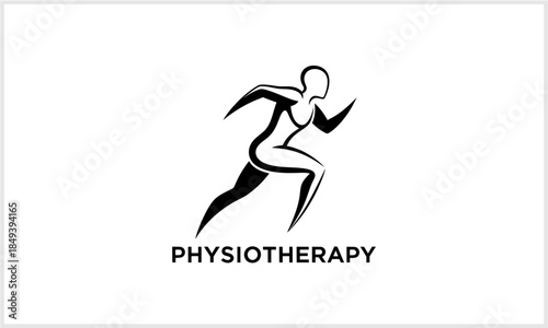 Physiotherapy Runner Icon - Fitness Health Rehabilitation Symbol logotypeiconsportslogodesign.