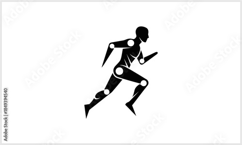 Running Man Silhouette Human Motion Athletic Figure Sports Icon logotypeiconsportslogodesign.