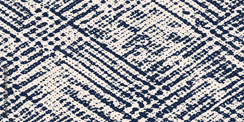 Seamless blue plaid fabric texture background featuring a vintage checkered pattern of woven cotton material for fashion textile design and wallpaper backdrop