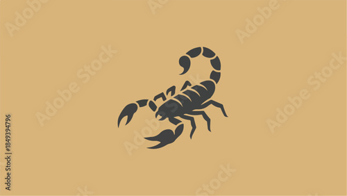 Scorpion silhouette on a plain background.