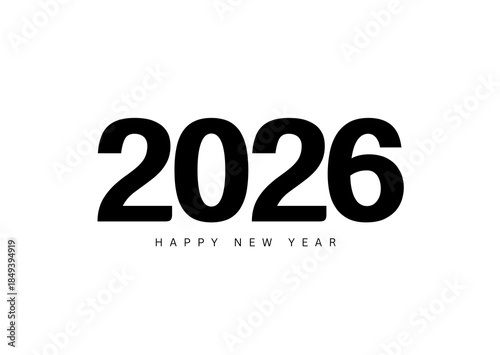 Happy New Year 2026 – Creative Vector Typography Background
