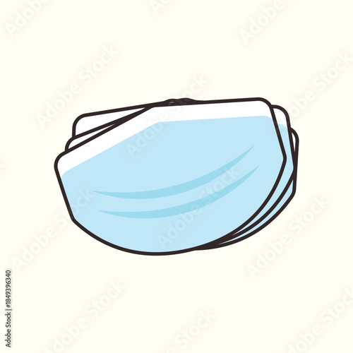 Blue medical disposable face mask vector illustration for safety