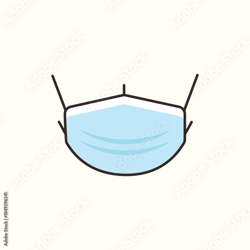Green surgical protective face mask icon vector illustration