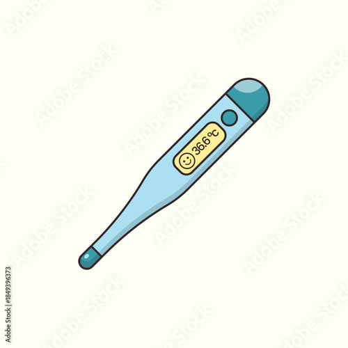 Digital thermometer vector illustration for body temperature check