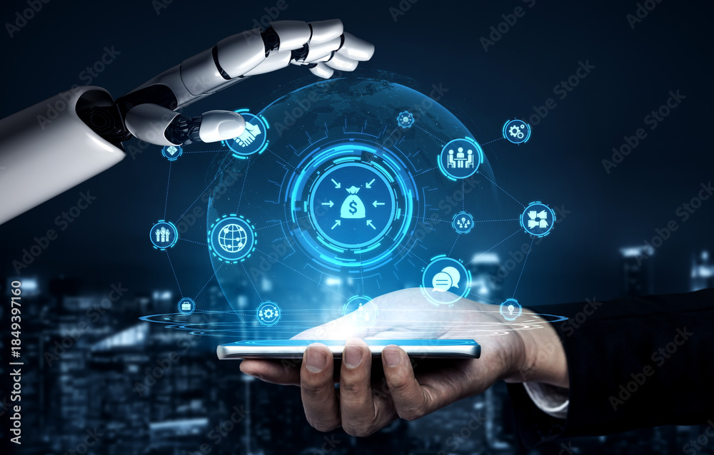 Fototapeta premium AI powered crowdsourcing platforms gather community input, accelerate innovation, and coordinate contributions for collaborative success. Entice