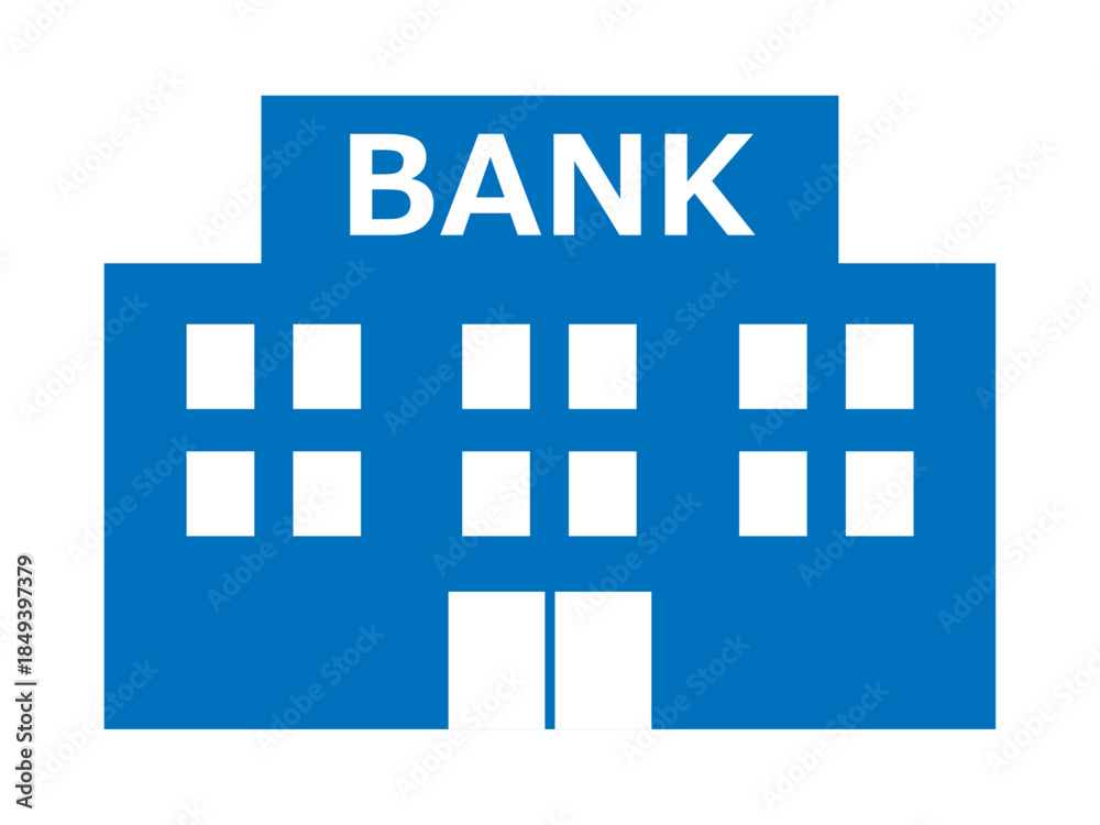 Obraz premium 銀行のシルエット（金融機関のアイコン）