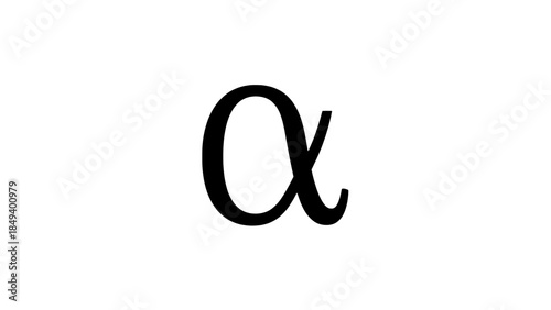 Lowercase Greek alpha symbol in a serif vector glyph on white background