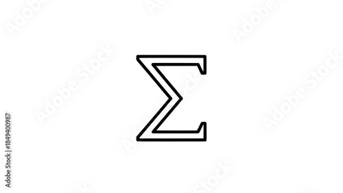 Minimalist outlined Greek letter Sigma (Σ) vector icon