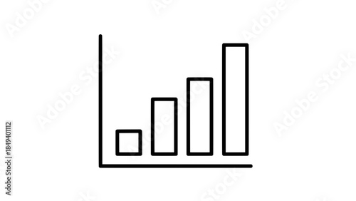 Minimalist ascending bar chart icon — outline vector graphic for analytics and data visualization