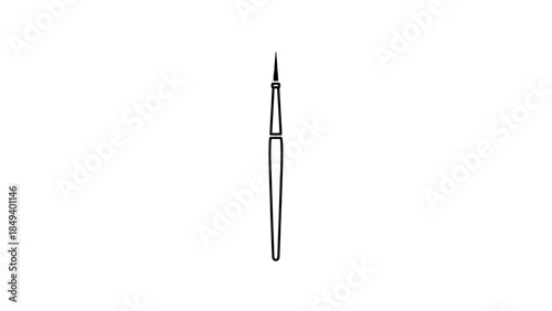 Minimalist black line icon of a fountain pen nib - vertical vector illustration