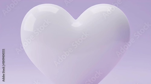 White Heart Shape Distorting on Purple Background.