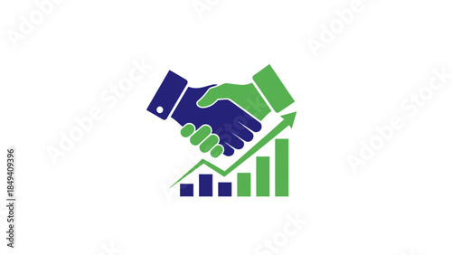 Handshake Partnership Business Success Growth Chart.
