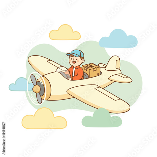 Modern Online Delivery and E-commerce Illustration Set