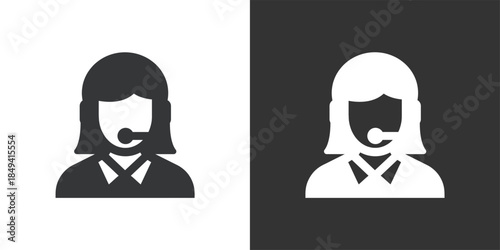 Customer Service Agent icon. Solid glyph series icon