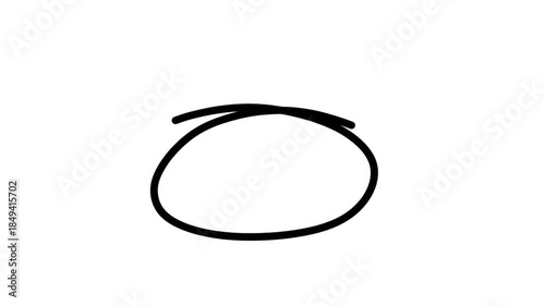 Simple black oval shape on a white background minimalist design.