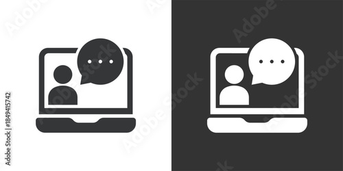 Online Chat icon. Solid glyph series icon