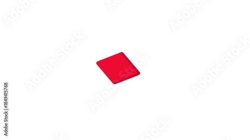 Simple Red Diamond Shape Rotating in Minimalist Animation.