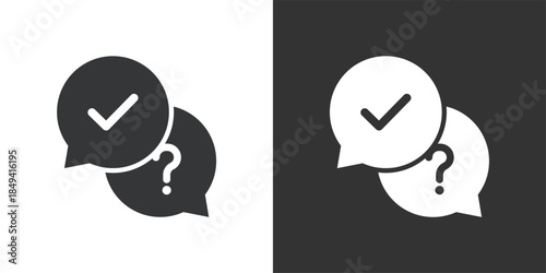 Questions and Answers icon. Solid glyph series icon