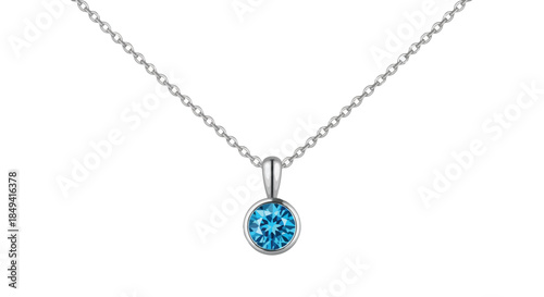 Elegant sterling silver necklace featuring a captivating round cut aquamarine gemstone suspended from a delicate chain perfect for any sophisticated