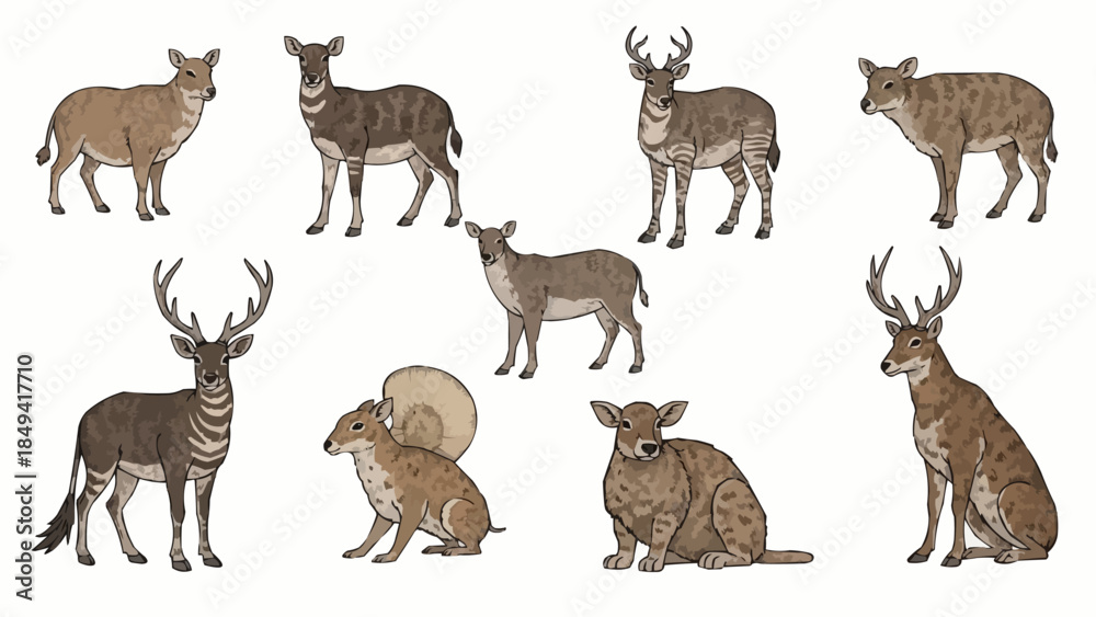 Fototapeta premium set of wild animals