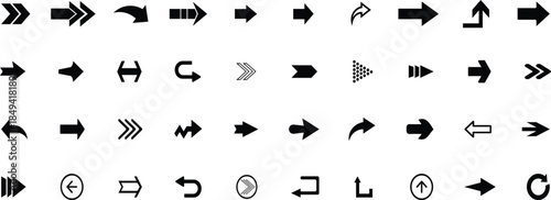 Arrow set. arrow big black vector set. Collection of different arrow. arrow cursor. Modern simple arrows.