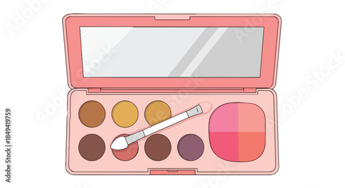 Vibrant Eyeshadow and Blush Palette with Mirror and Applicator for Everyday Glamour