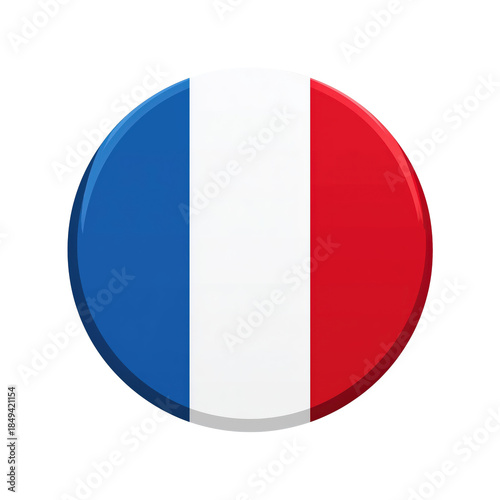 Free Download French Flag Emblem: A vibrant and clean emblem of the French flag, symbolizing national pride, history, and the values of France. - GFXLoad