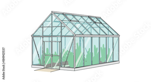 Contemporary glasshouse for nurturing diverse plant species, ensuring robust botanical development within a protected and climate-controlled
