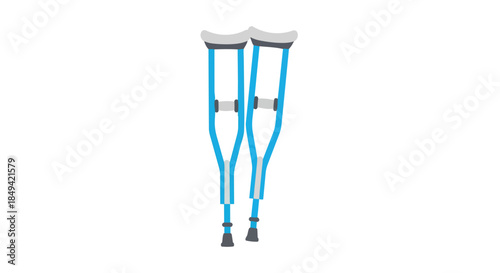 Essential blue medical crutches offering vital support for recovery and enhanced mobility a symbol of rehabilitation progress and independence aid