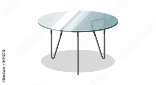 Elegant round clear glass table with stylish metal hairpin legs, perfect for modern interior decor.