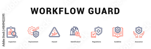 Workflow Guard Modern and clean web banner illustration featuring thematic icons for visual communication