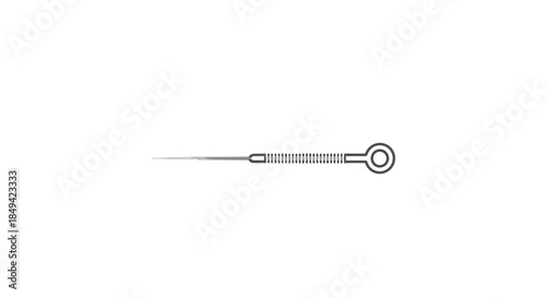 Sleek therapeutic needle illustration, vital tool for ancient healing arts and modern wellness practices, depicting precision and delicate