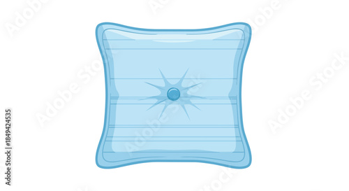 A soothing aqua decorative pillow, featuring subtle horizontal lines and a central tufted button design for optimal comfort and home decor elegance