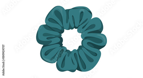 Elegant teal scrunchie a stylish fabric hair accessory for trendy fashion looks and everyday comfort