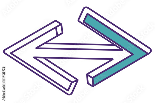 Directional Interchange Illustration: A minimalist design featuring two arrows pointing in opposite directions, one in teal and the other in white, symbolizing exchange and transfer. 