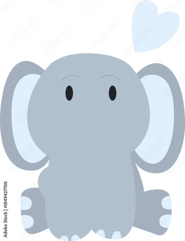 Obraz premium Cute Cartoon Elephant Element