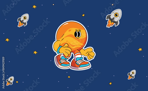Cute Venus Planet Cartoon Character Illustration for Kids